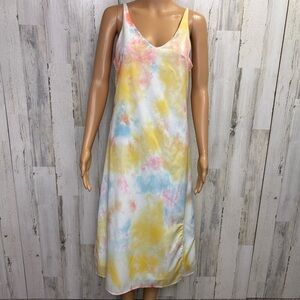 On Twelfth‎ Colorful Tie-Dye Sleeveless Slip Dress
